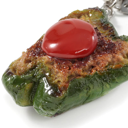 Fake Food / Meat Stuffed Green Pepper / Key Ring