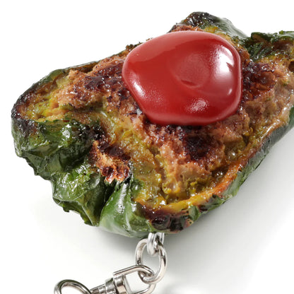 Fake Food / Meat Stuffed Green Pepper / Key Ring