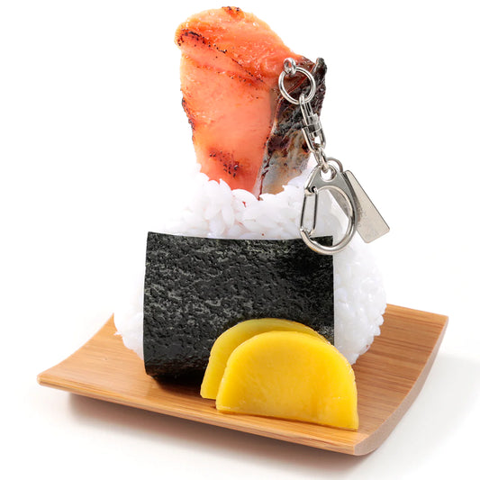 Fake Food / Rice Ball Salmon For Going Out / Key Ring Set