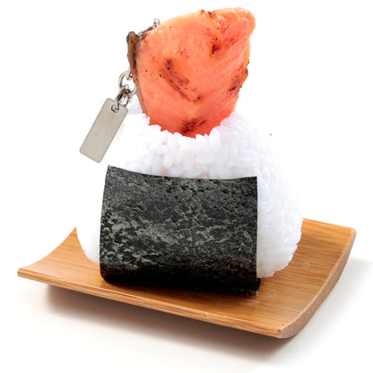 Fake Food / Rice Ball Salmon For Going Out / Key Ring Set