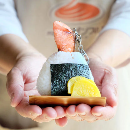 Fake Food / Rice Ball Salmon For Going Out / Key Ring Set