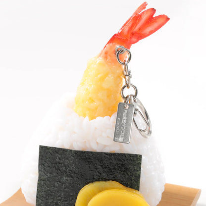 Fake Food / Rice Ball Shrimp Tempura For Going Out / Key Ring Set