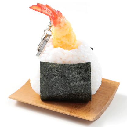 Fake Food / Rice Ball Shrimp Tempura For Going Out / Key Ring Set