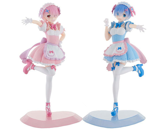 FuRyu TENITOL Yumekawa Maid Rem & Ram Figure Set w/Bonus (Re:ZERO -Starting Life in Another World-)