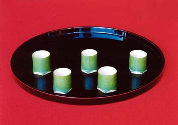 Green Bamboo Sake Set — Set D — Takayama