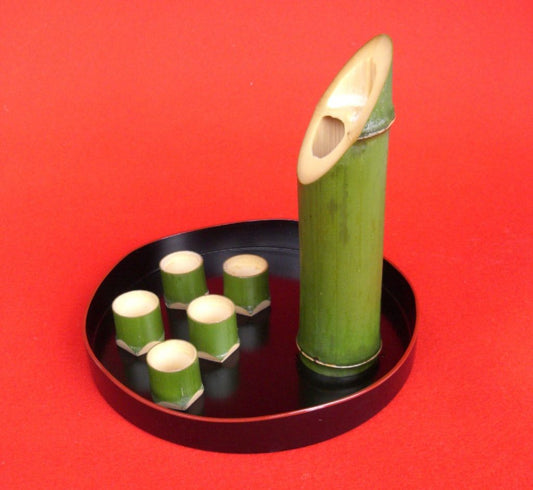 Green Bamboo Sake Set — Set E — Takayama