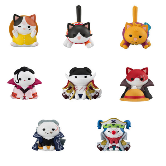 MegaHouse Mega Cat Project One Piece `Nyanpiece Nya-n!` Luffy Marineford War (Set of 8) (One Piece)