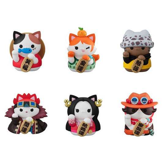 MegaHouse Mega Cat Project One Piece `Nyanpiece Nya-n!` Maneki Neko Fortune Lucky Cat Pirates (Set of 6) (One Piece)