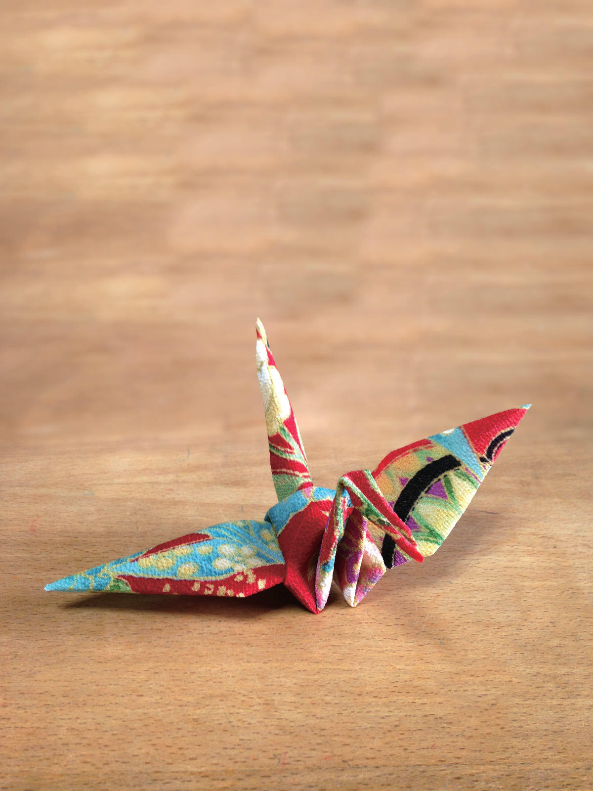 Orifu for Crane / Origami with Japanese traditional fabric Chirimen