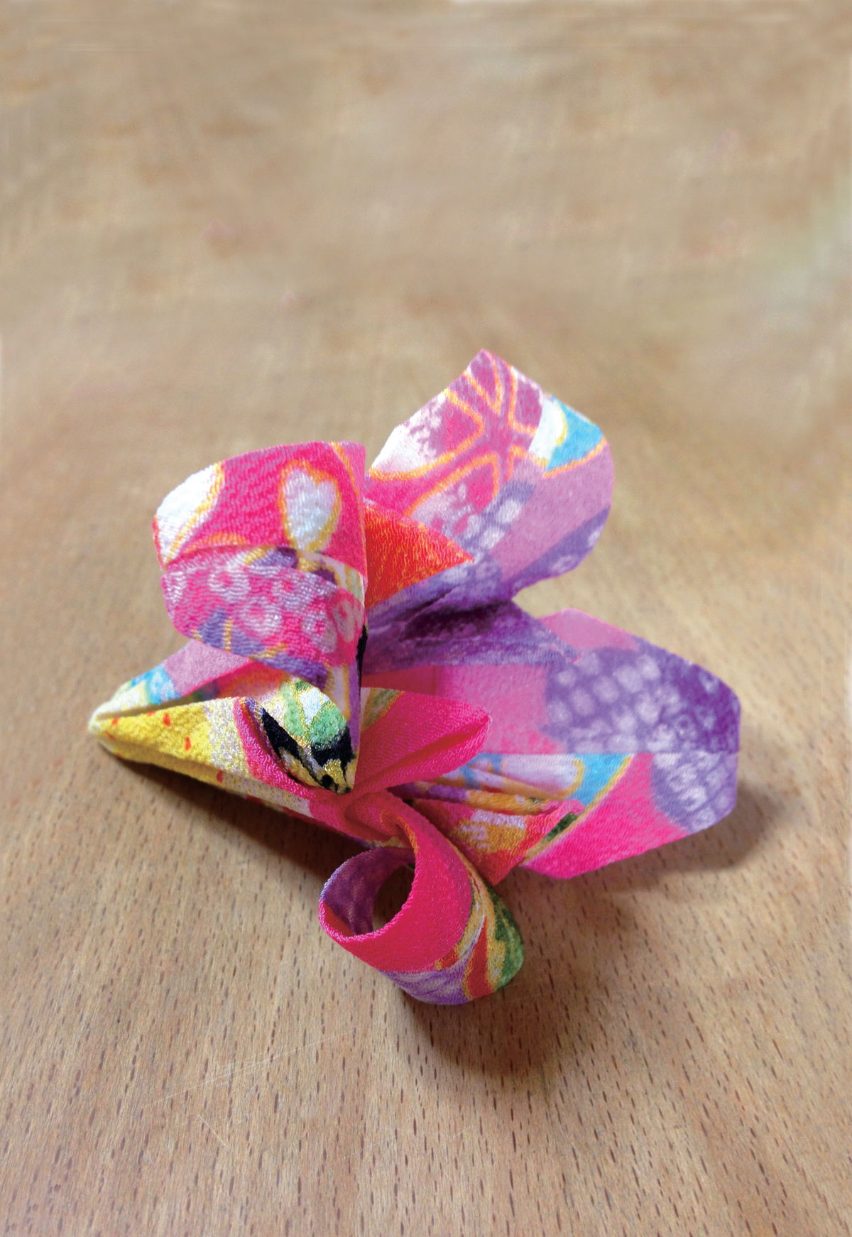 Orifu for Flower / Origami with Japanese traditional fabric Chirimen