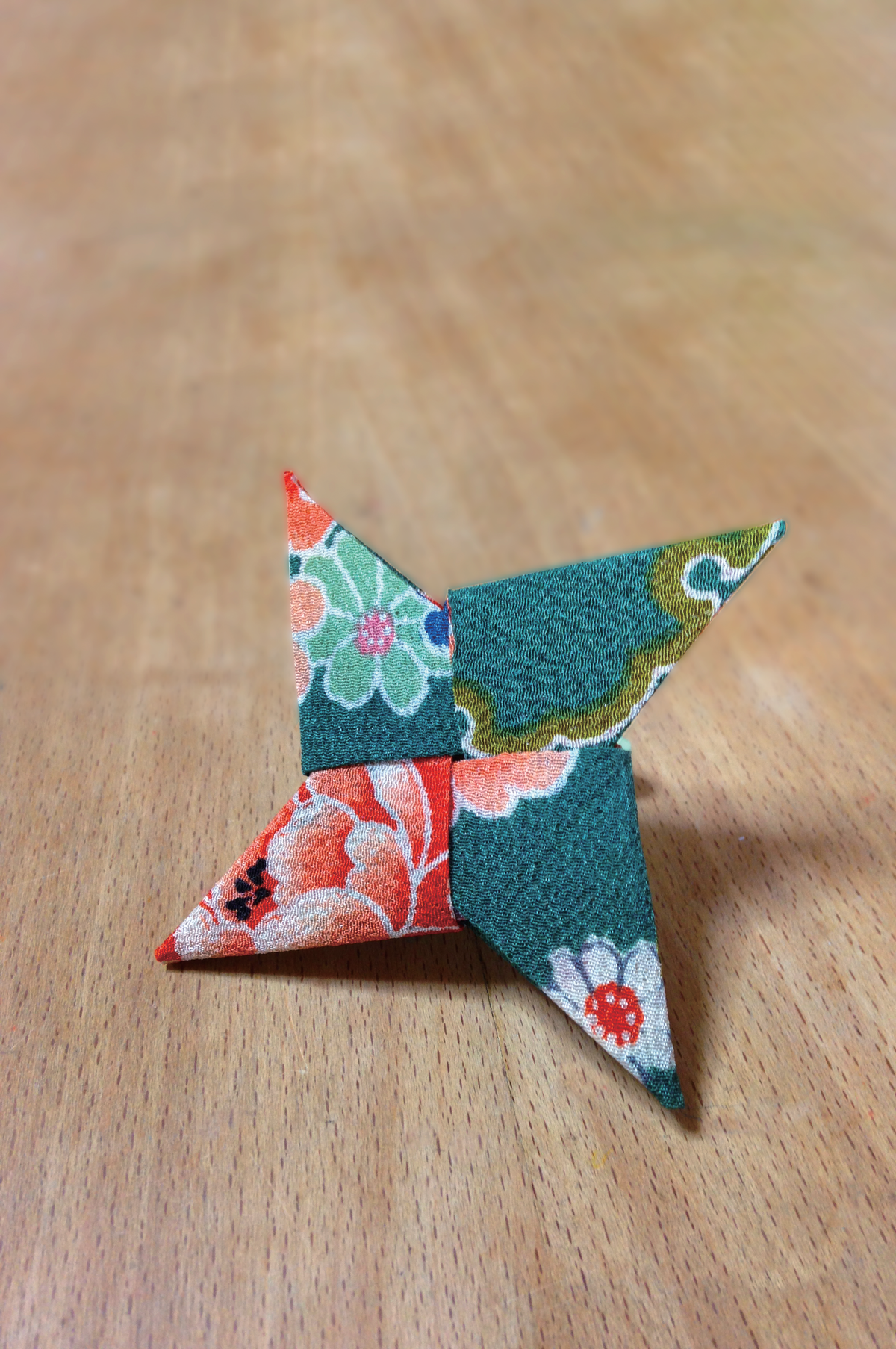 Orifu for Shuriken / Origami with Japanese traditional fabric Chirimen