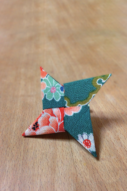 Orifu for Shuriken / Origami with Japanese traditional fabric Chirimen