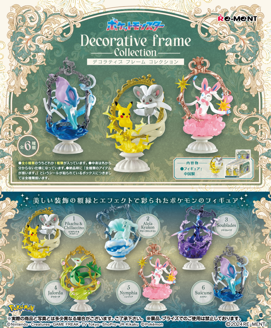 Re-Ment Pokemon Decorative Frame Collection (Set of 6) (Anime Toy) (Pokemon)